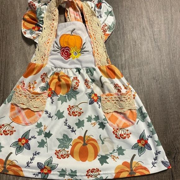 Cute 6-12 month boutique pumpkin flower dress - Picture 1 of 2